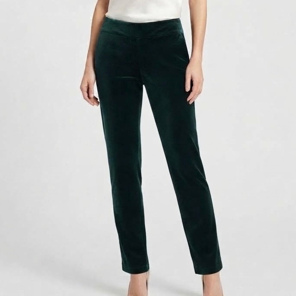 The Limited Velvet Skinny Drew Fit Pants Women's 8 Green Holiday Dark Academia